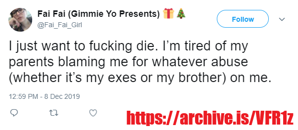 12-8-19 She just wants to die blames parents for everything.png